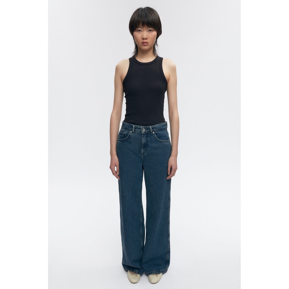 KOTN Sinai Denim Dark Wash Wide Leg Jeans Womens Size 29 Mid Rise Cotton